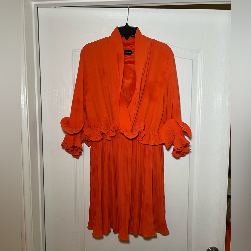 PrettyLittle Thing Orange Ruffle Dress